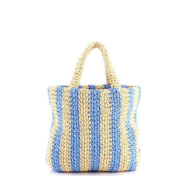 Prada Logo Tote Raffia Small #240331P11B - Picture 3 of 6